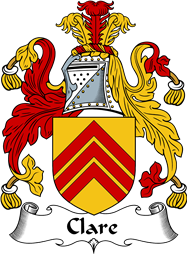 English Coat of Arms for the family Clare