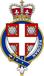 British Garter Coat of Arms for Redman (England)