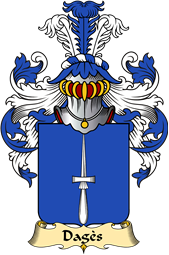 French Family Coat of Arms (v.23) for Dagès or Agès (d