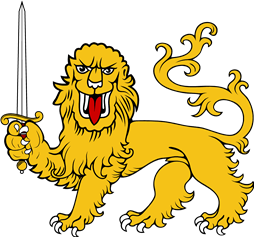 Lion Passant Guard Grasping Sword