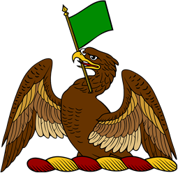 Demi Eagle Holding Banner and Pole