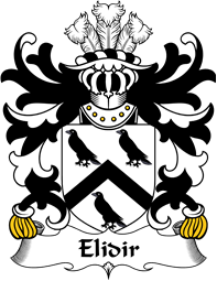 Welsh Coat of Arms for Elidir (DDU -Sir, knight of the Sepulchre)