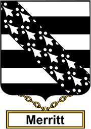 English Coat of Arms Shield Badge for Merritt or Merret