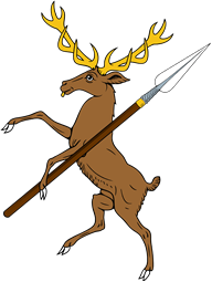 Stag Rampant Holding Spear or Lance