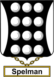 English Coat of Arms Shield Badge for Spelman