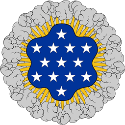 A Glory, Or, Breaking Through a Cloud, Proper, and Surrounding Thirteen Mullets, Forming a Constellation, Argent, on an Azure Field