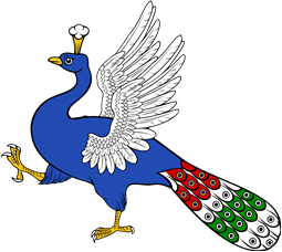 Peacock Rampant-Wings Elevated