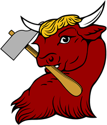 Bull Head Erased Holding Hammer