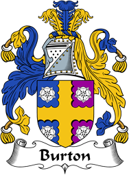 English Coat of Arms for the family Burton
