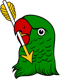 Parrot Head Erased Holding Arrow