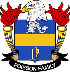 Coat of arms used by the Poisson family in the United States of America