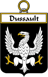French Coat of Arms Badge for Dussault (Sault du)