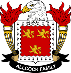 Coat of arms used by the Allcock family in the United States of America