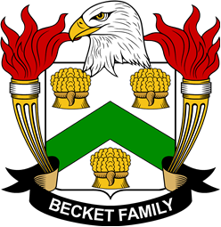 Coat of arms used by the Becket family in the United States of America