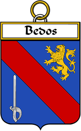 French Coat of Arms Badge for Bedos