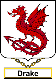 English Coat of Arms Shield Badge for Drake