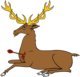 Stag Lodged, Wounded in the Breast by an Arrow