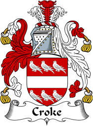 English Coat of Arms for the family Croke