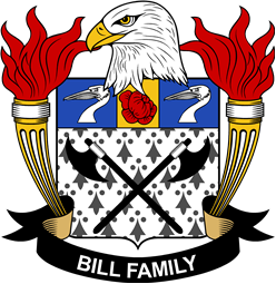 Coat of arms used by the Bill family in the United States of America