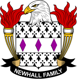 Coat of arms used by the Newhall family in the United States of America