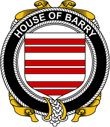 Irish Coat of Arms Badge for the BARRY family