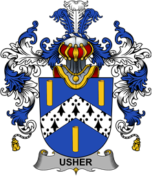 Irish Family Coat of Arms (v.25b) Usher