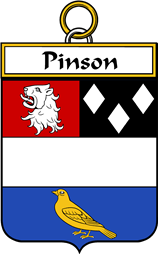French Coat of Arms Badge for Pinson