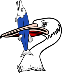 Pelican Head Erased Fish in Bill