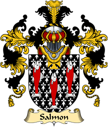 Irish Family Coat of Arms (v.25a) Salmon or Sammon