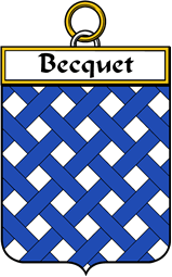 French Coat of Arms Badge for Becquet