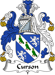 English Coat of Arms for the family Curson