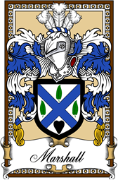 Scottish Coat of Arms Bookplate for Marshall