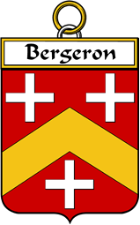 French Coat of Arms Badge for Bergeron