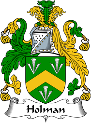 English Coat of Arms for the family Holman