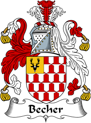 English Coat of Arms for the family Becher or Beach