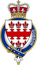 British Garter Coat of Arms for Dobson (England)