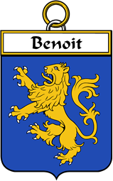 French Coat of Arms Badge for Benoit