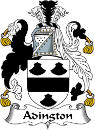 English Coat of Arms for the family Adington