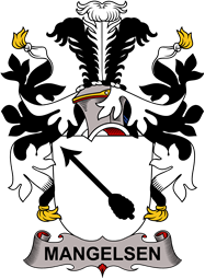 Coat of arms used by the Danish family Mangelsen