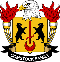 Coat of arms used by the Comstock family in the United States of America