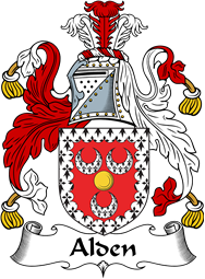 English Coat of Arms for the family Alden