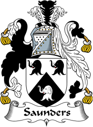 English Coat of Arms for the family Saunders