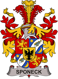 Coat of arms used by the Danish family Sponeck