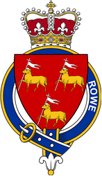 British Garter Coat of Arms for Rowe (England)