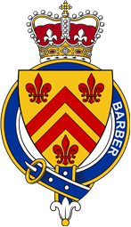 British Garter Coat of Arms for Barber (England)