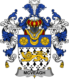 Irish Family Coat of Arms (v.25b) McVeagh or McFingah