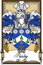 Scottish Coat of Arms Bookplate for Paisley or Pasley