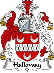 English Coat of Arms for the family Halloway