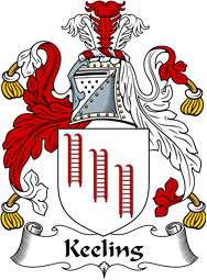 English Coat of Arms for the family Keeling