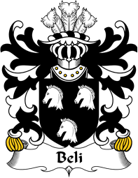 Welsh Coat of Arms for Beli (of Cegidfa, Montgomeryshire)